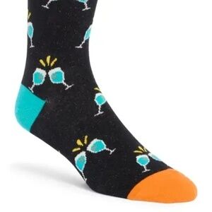 Happy Socks Cheers Holiday Socks Wine Lover Gift Idea::Reinforced Toe:NWT::